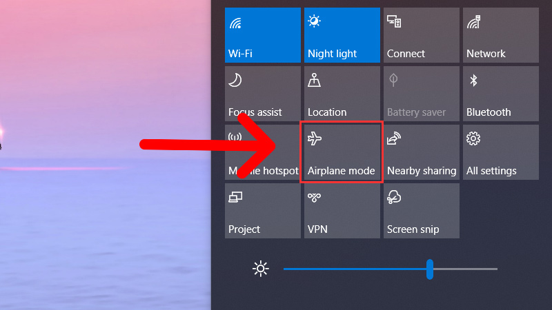 Chế độ máy bay trên Windows