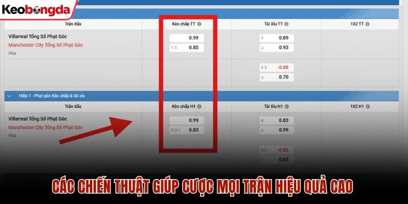 Các chiến thuật giúp cược mọi trận hiệu quả cao