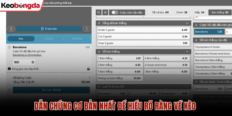 Dẫn chứng cơ bản nhất để hiểu rõ ràng về kèo